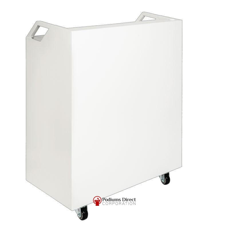 Valet Podium With 200 Key Slot Cabinet-White Side View-Valet Podiums, Security, and Host Stations-Podiums Direct