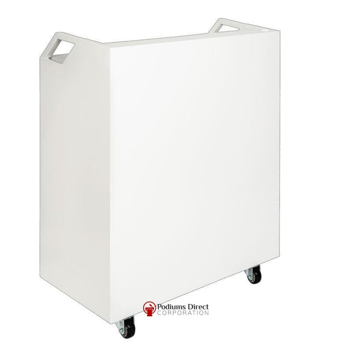 Valet Podium With 200 Key Slot Cabinet-White Side View-Valet Podiums, Security, and Host Stations-Podiums Direct