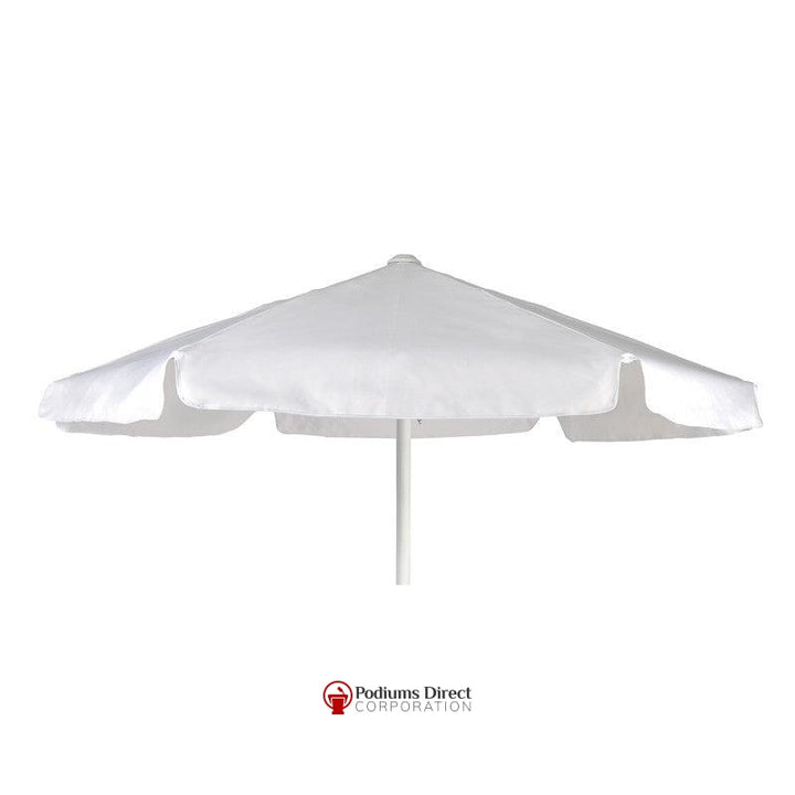 Valet Podium Aluminum Frame Umbrella-White-Valet Podiums, Security, and Host Stations-Podiums Direct