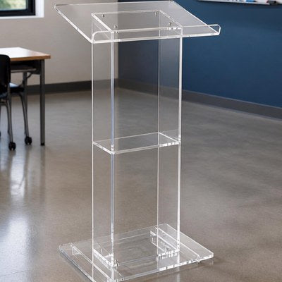 Clear Acrylic Lectern with Shelf: Oklahoma Sound 401S