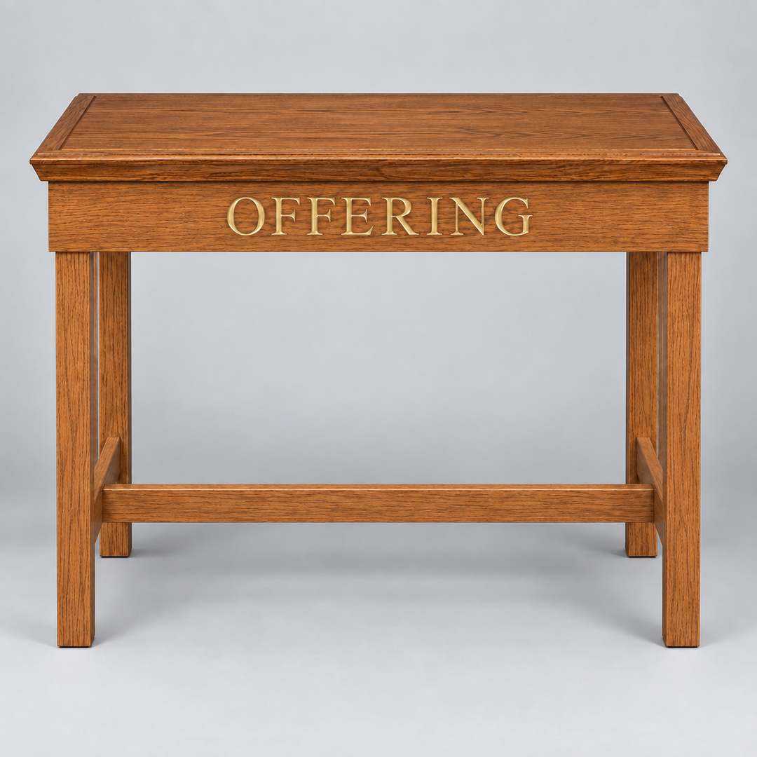 305C solid oak colonial offering table — Medium Oak #43