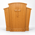 Solid Oak Pulpit with Cross and Fluted Posts: 310