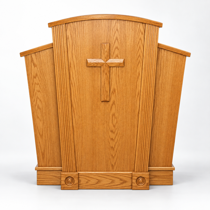 Imperial 310 solid oak pulpit — Light Oak 