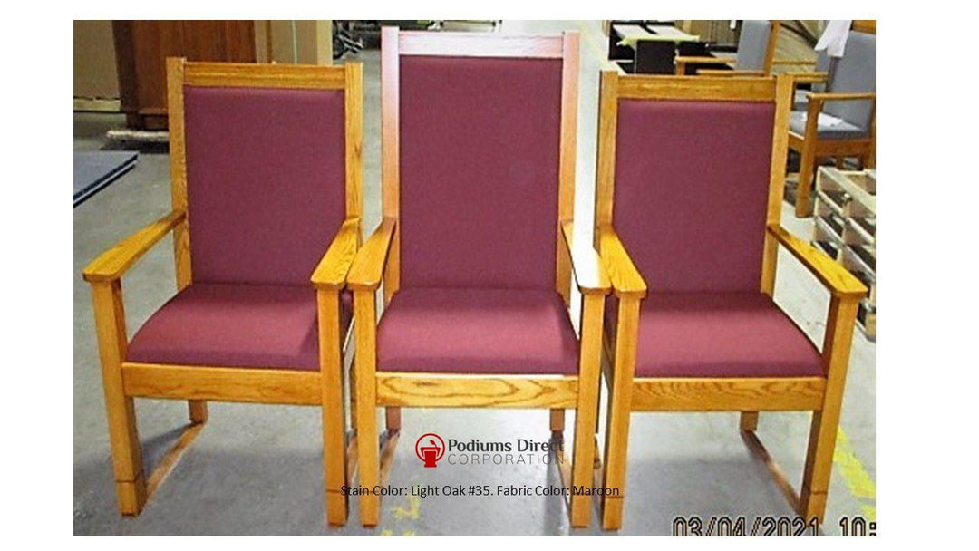 Straight Top Clergy Chair NO 400 Series, side chair, Front Light Oak 35