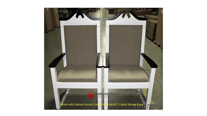 Clergy Church Chair TPC-603C Series 52" Height Center Pulpit Chair-Front Brown Haze-Clergy Church Chairs-Podiums Direct