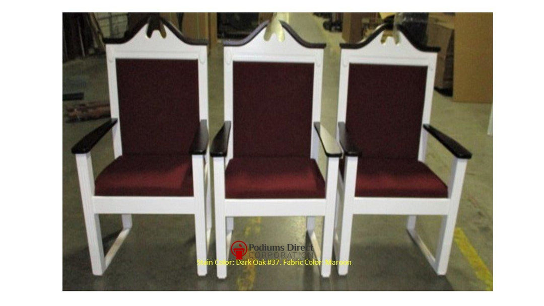 Clergy Church Chair TPC-603S Series 48" Height Side Pulpit Chair-Front Dark Oak 37 Maroon-Clergy Church Chairs-Podiums Direct