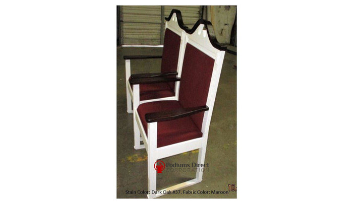 Clergy Church Chair TPC-603S Series 48" Height Side Pulpit Chair-Side Dark Oak 37 Maroon-Clergy Church Chairs-Podiums Direct