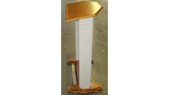 Wood with Acrylic Pulpit 701W Proclaimer-Side Pecan 711-Wood With Acrylic Pulpits, Podiums and Lecterns-Podiums Direc