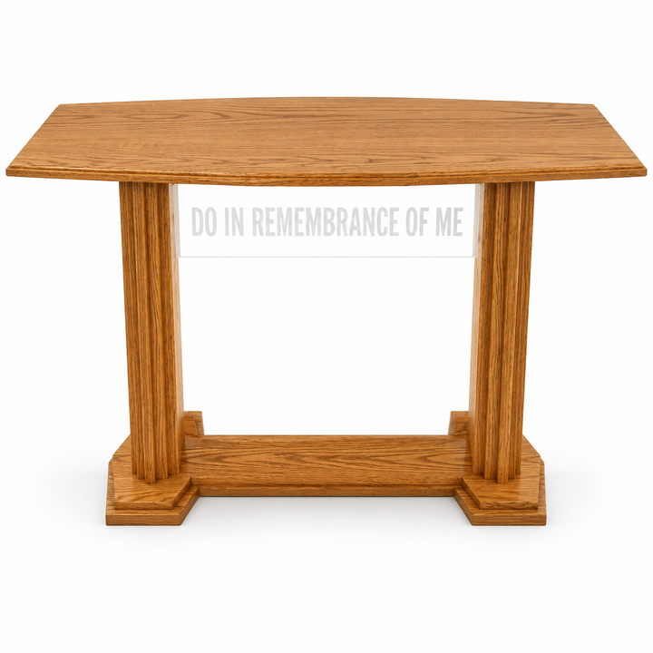 705 Proclaimer solid oak and acrylic communion table — Medium Oak 