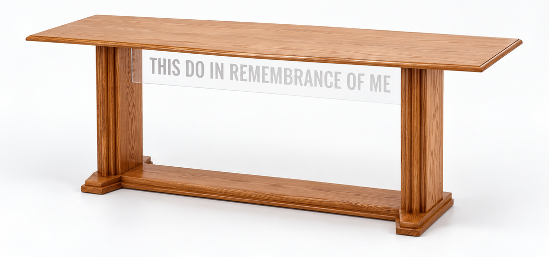 707 Proclaimer clear acrylic communion table — Medium Oak #43