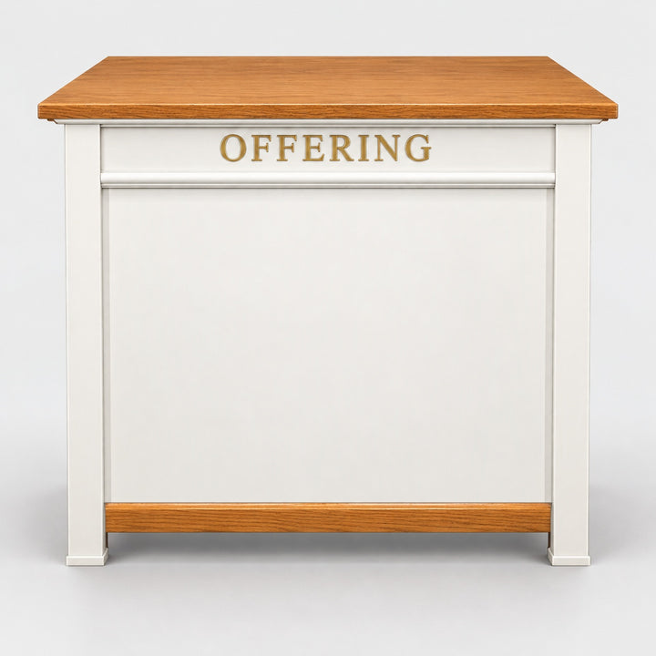 800D solid oak colonial offering desk — Medium Oak 