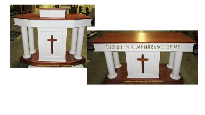 Church Pulpit Set NO 810-Front Pulpit Communion Table 712 Balsam Popular-Pulpit Sets-Podiums Direct