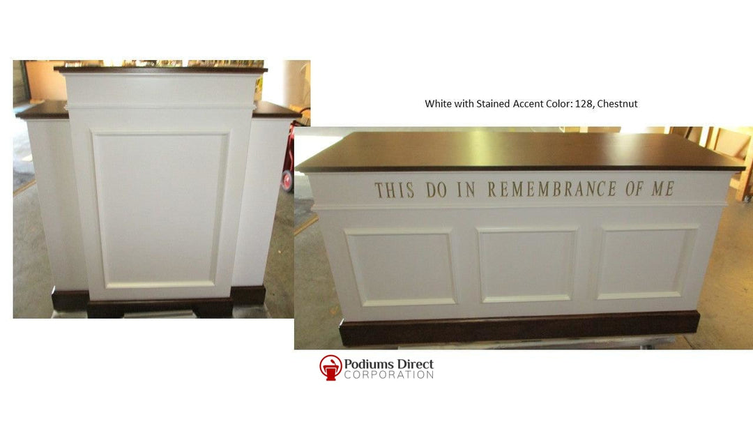 Church Pulpit Set NO 810W-White with 128 Chestnut-Pulpit Sets-Podiums Direct