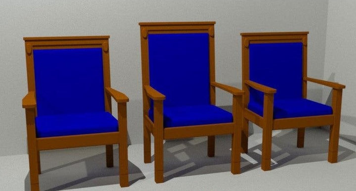 Clergy Church Chair Set 822AS Series, two side chairs and one center chair