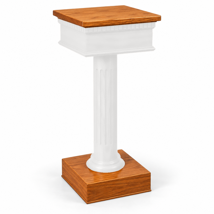 8302-FS solid oak round-column flower stand — Medium Oak 