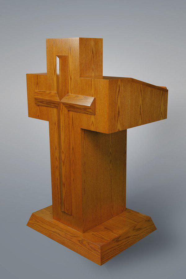 Church Wood Cross Pulpit No. A-2 - FREE SHIPPING!