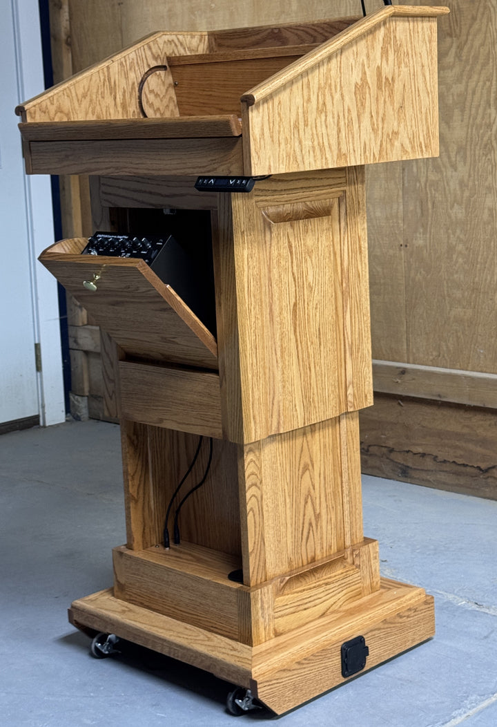 Handcrafted Solid Hardwood Lectern CLR235-EV-L Counselor Evolution Lift with Sound Lectern - FREE SHIPPING!