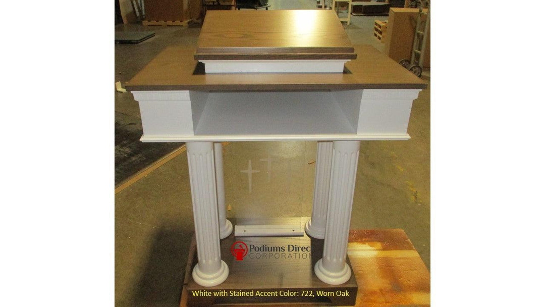 Wood with Acrylic Pulpit Round Column Pedestal NO 8302 SP - FREE SHIPPING!