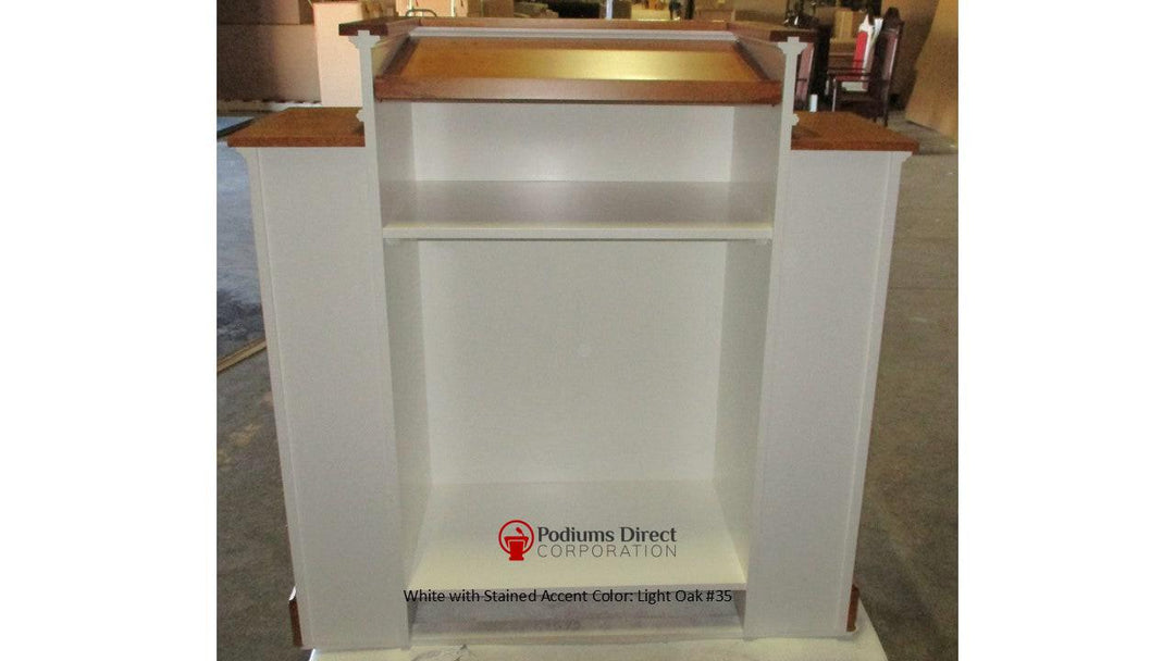 Church Wood Pulpit Wing NO 810W-Back Light Oak 35-Church Solid Wood Pulpits, Podiums and Lecterns-Podiums Direct