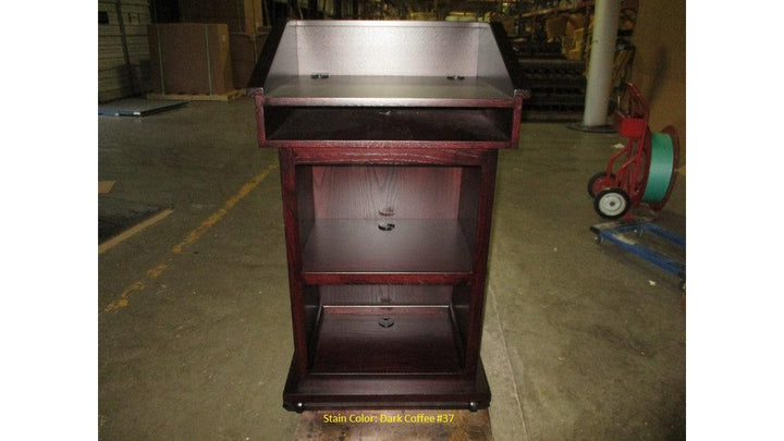 Handcrafted Solid Hardwood Lectern Conquest-Back Dark Coffee 37-Handcrafted Solid Hardwood Pulpits, Podiums and Lecterns-Podiums Direct