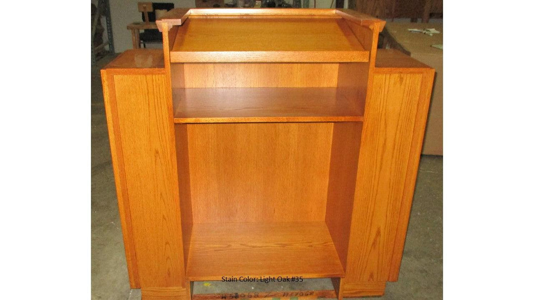Church Wood Pulpit Wing NO 400W-Back Light Oak 35-Church Solid Wood Pulpits, Podiums and Lecterns-Podiums Direct