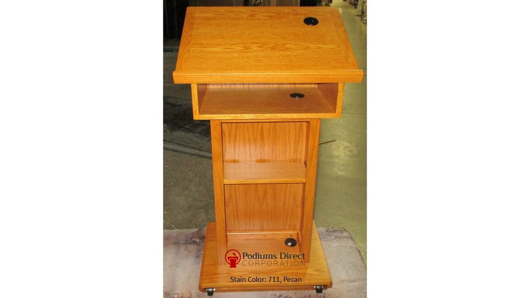 Handcrafted Solid Hardwood Lectern Royal-Back 711 Pecan-Handcrafted Solid Hardwood Pulpits, Podiums and Lecterns-Podiums Direct