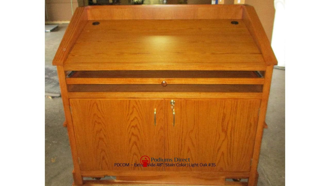 Multimedia Lectern Commander- Back Extra Wide 48 Light Oak 35-Podiums Direct