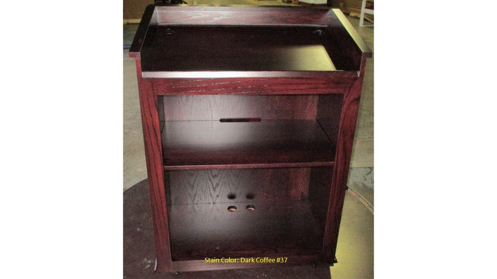 Handcrafted Solid Hardwood Lectern Colonial-Back View Dark Coffee 37-Handcrafted Solid Hardwood Pulpits, Podiums and Lecterns-Podiums Direct