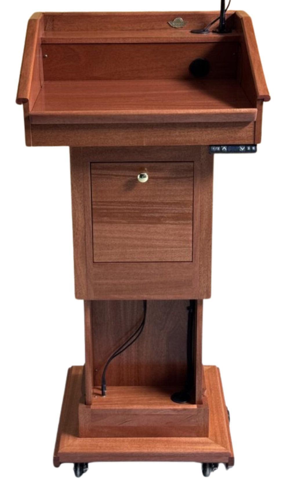 Handcrafted Solid Hardwood Lectern CLR235-EV-L Counselor Evolution Lift with Sound Lectern - FREE SHIPPING!