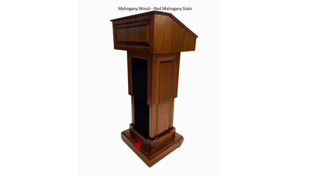 Handcrafted Solid Hardwood Lectern CLR235-EV-L Counselor Evolution Lift With Sound Lectern-Angle Mahogany Wood Red Mahogany-Podiums Direct