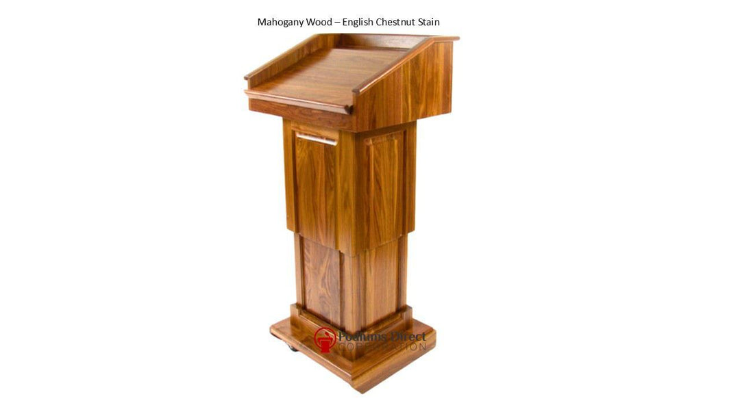 Handcrafted Solid Hardwood Lectern CLR235-LIFT Counselor Lift-Mahogany Wood English Chestnut Stain -Handcrafted Solid Hardwood Pulpits, Podiums and Lecterns-Podiums Direct