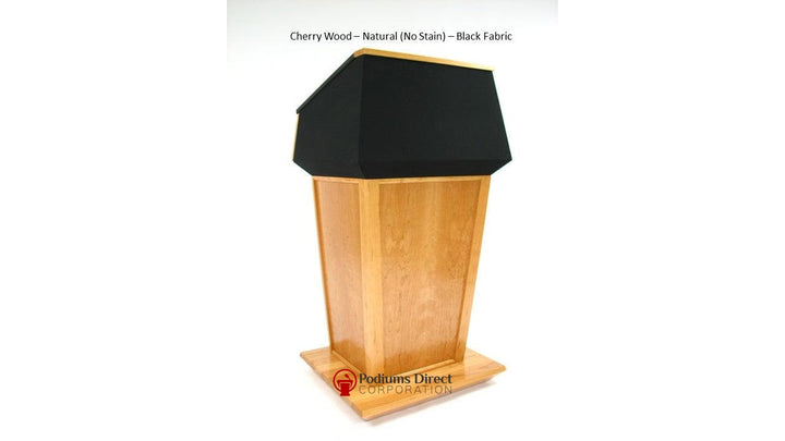 Non Sound Lectern PRES500 Presidential Podium-Front Cherry Wood Natural-Non Sound Podiums and Lecterns-Podiums Direct