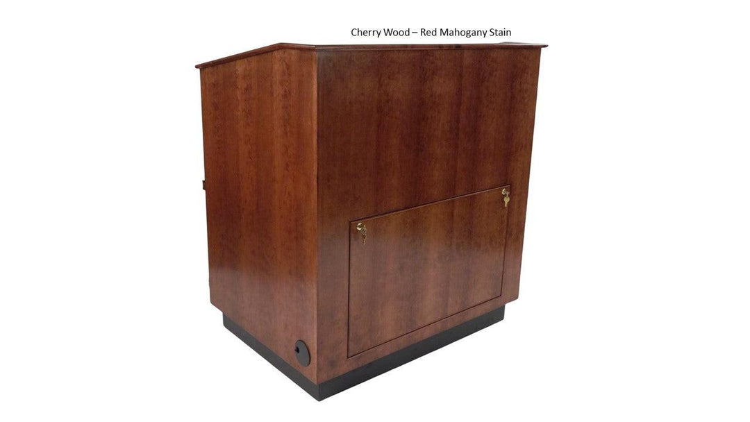 Multimedia Lectern "The Educator" Cart Style-Front Cherry Wood Red Mahogany-Multimedia Podiums and Lecterns-Podiums Direct