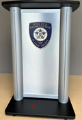 CS2 Wide Aluminum Column Lectern with Sign Panel