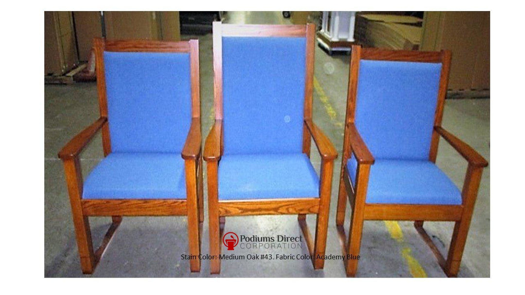 Straight Top Clergy Chair Set of 3 NO 400 Series, two side chairs and one center chair