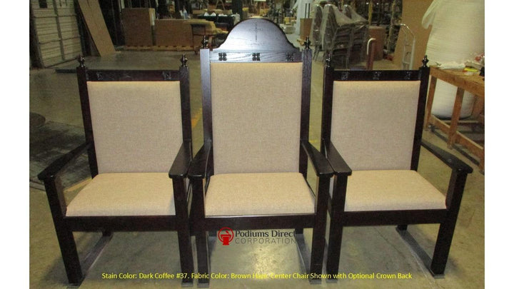 Clergy Church Chair Set NO 200 Series, 2 Side Chairs and 1 Center Chair