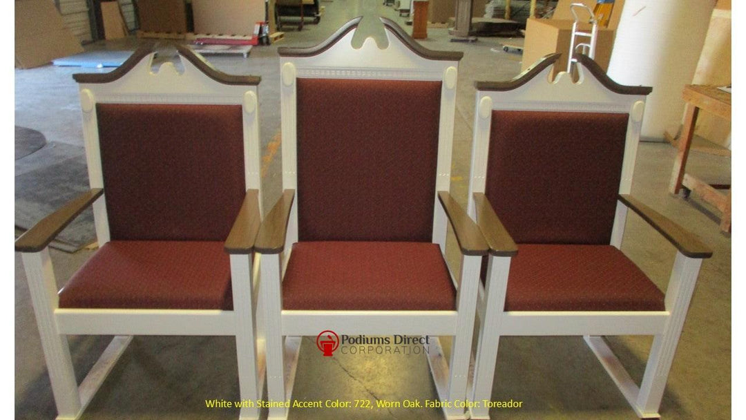 Clergy Church Chair Set TPC-603 Series, 2 Side Chairs and 1 Center Chair