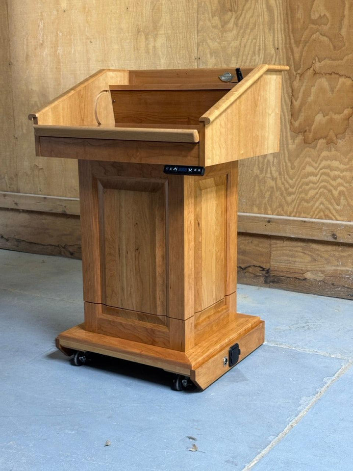 Height-Adjustable Hardwood Lectern: The Counselor Lift [CLR235-L]