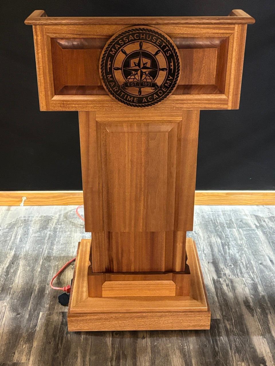 Height-Adjustable Hardwood Lectern: The Counselor Lift [CLR235-L]