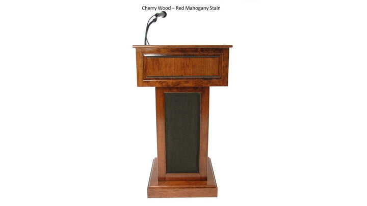 Handcrafted Solid Hardwood Lectern CLR235-EV Counselor Evolution-Front Cherry Wood Red Mahogany Stain-Handcrafted Solid Hardwood Pulpits, Podiums and Lecterns-Podiums Direct