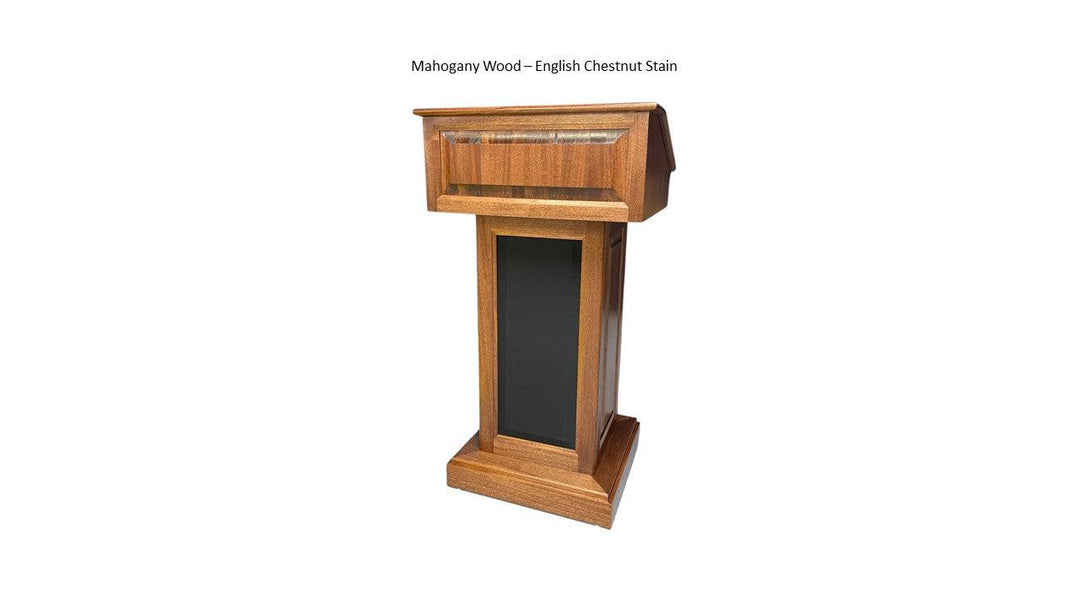 Handcrafted Solid Hardwood Lectern CLR235-EV Counselor Evolution-Front Mahogany Wood English Chestnut Stain-Handcrafted Solid Hardwood Pulpits, Podiums and Lecterns-Podiums Direct