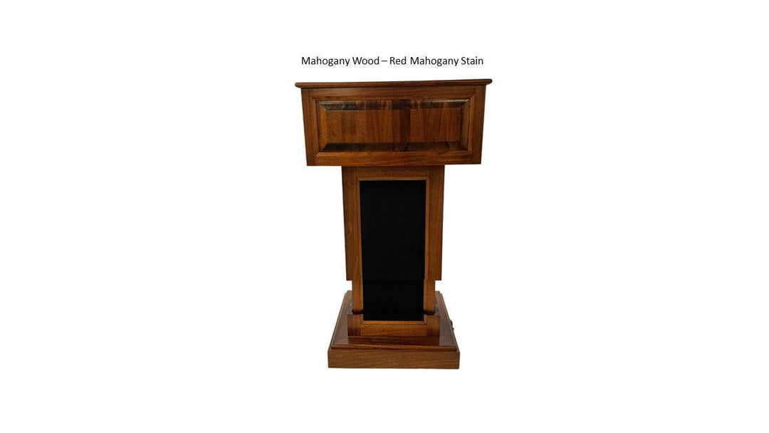 Handcrafted Solid Hardwood Lectern CLR235-EV-L Counselor Evolution Lift With Sound Lectern-Front Mahogany Wood Red Mahogany-Podiums Direct