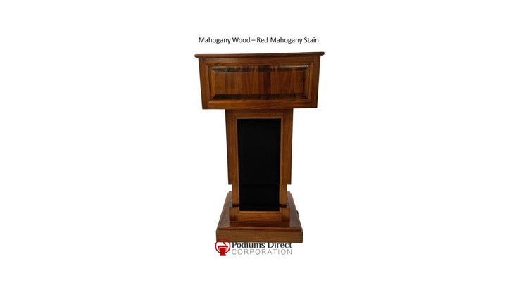 Handcrafted Solid Hardwood Lectern CLR235-EV-L Counselor Evolution Lift With Sound Lectern-Front Mahogany Wood Red Mahogany-Podiums Direct