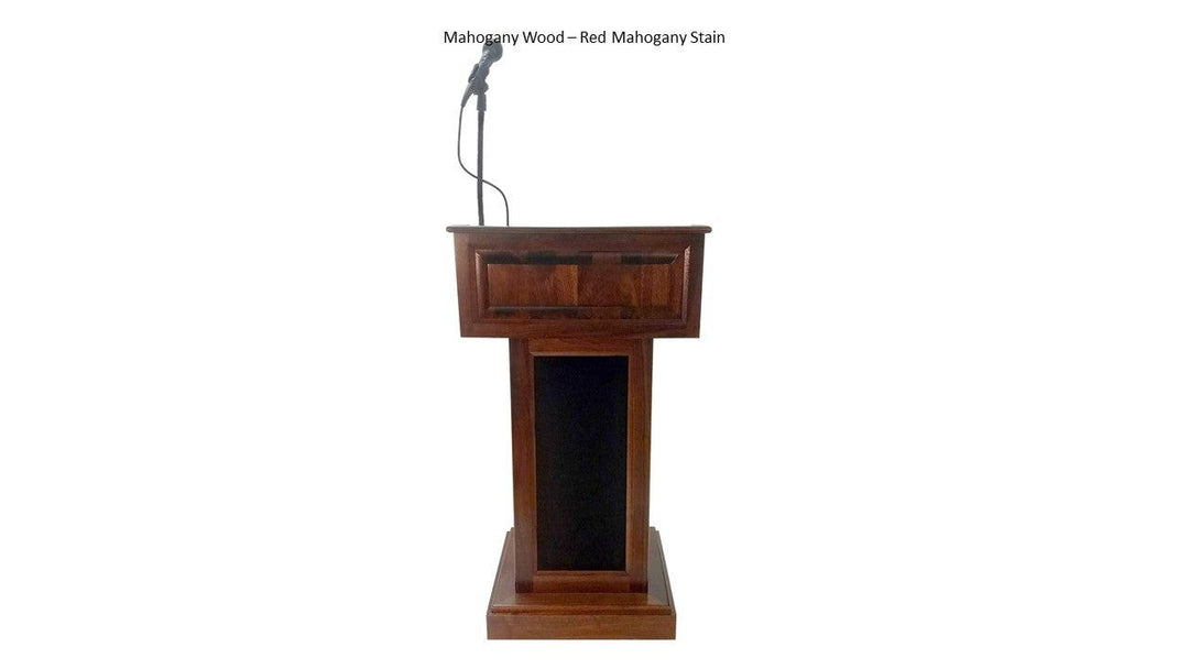 Handcrafted Solid Hardwood Lectern CLR235-EV Counselor Evolution-Front Mahogany Wood Red Mahogany Stain-Handcrafted Solid Hardwood Pulpits, Podiums and Lecterns-Podiums Direct