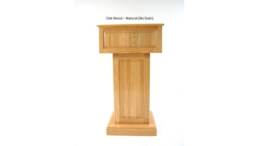 Handcrafted Solid Hardwood Lectern CLR235 Counselor Front Oak Wood Natural-Handcrafted Solid Hardwood Pulpits, Podiums and Lecterns-Podiums Direct