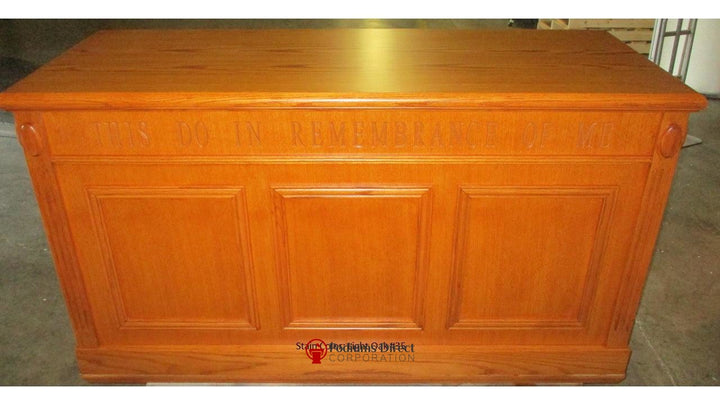 Communion Table TCT-105-Front Light Oak 35-Communion Tables and Altars-Front-Podiums Direct