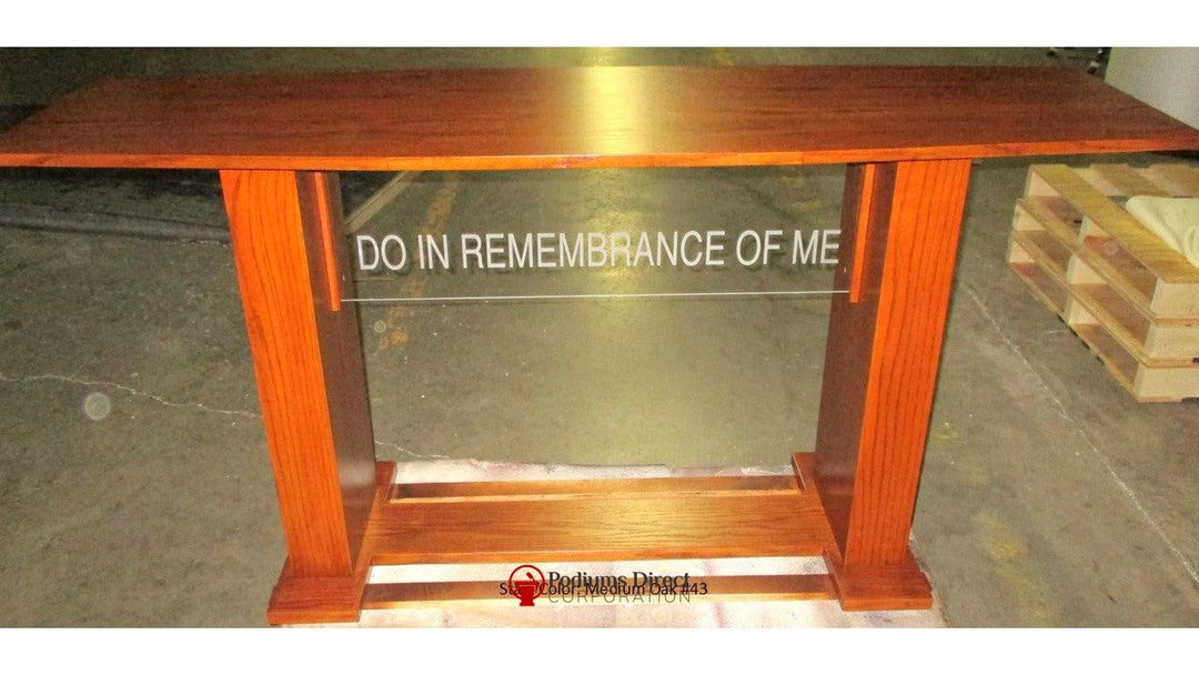 Communion Table 780 Acrylic and Wood Style-Front Medium Oak 43-Communion Tables and Altars-Podiums Direct