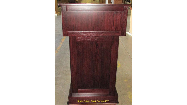 Handcrafted Solid Hardwood Lectern Celebrity-Front Dark Coffee 37-Handcrafted Solid Hardwood Pulpits, Podiums and Lecterns-Podiums Direct