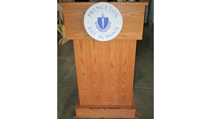 Handcrafted Solid Hardwood Lectern Conquest-Front Logo 715 Yellow Birch-Handcrafted Solid Hardwood Pulpits, Podiums and Lecterns-Podiums Direct