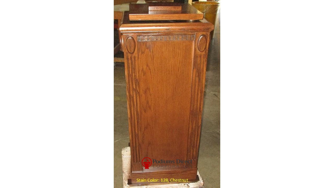 Baptismal Font TBF-100-Front 128 Chestnut-Tithe Boxes, Baptismal Font, Flower Stands, and Offering Tables-Podiums Direct